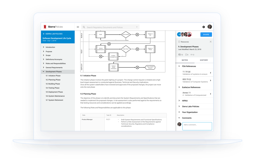 Web portal for navigating compliance and regulatory